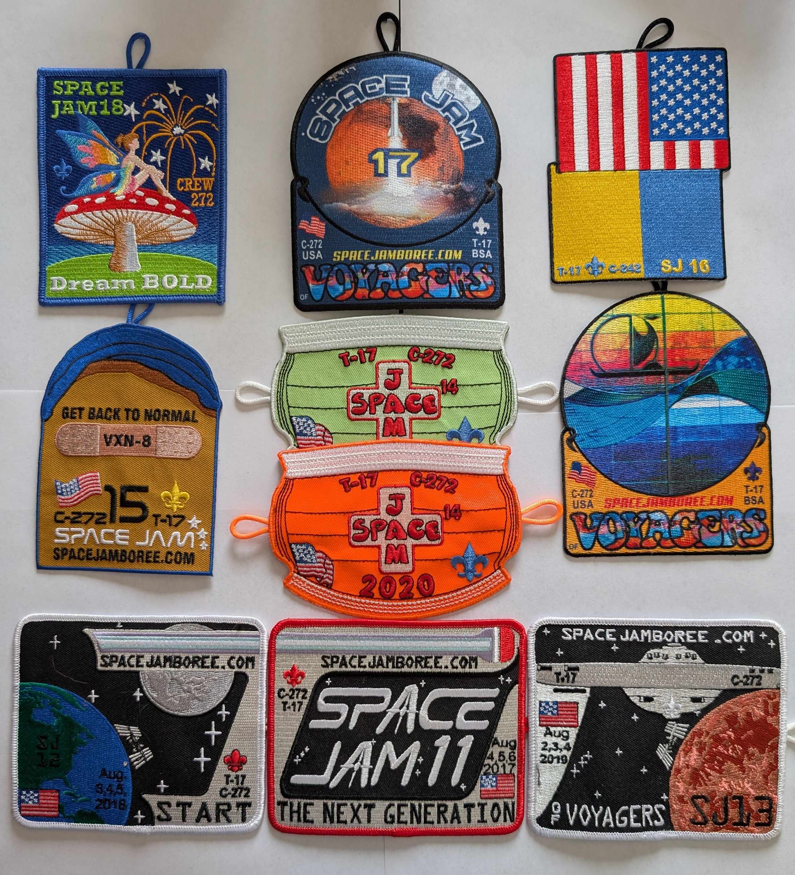 Photo of recent Space Jam patches